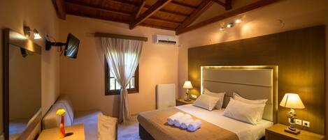 Chambre Double ou avec lits jumeaux, vue jardin | 1 chambre, literie de qualité supérieure, bureau