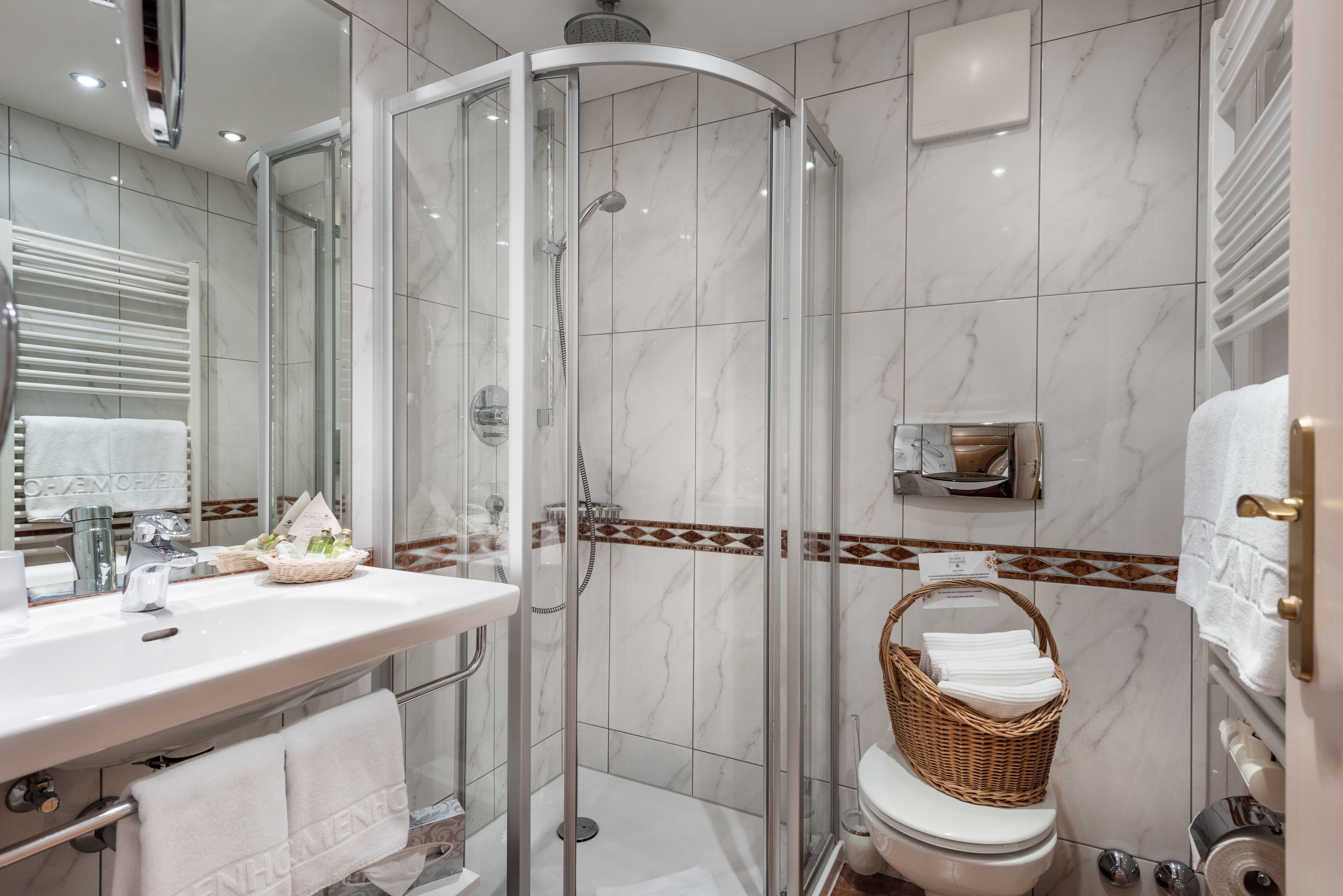 bathtub, free toiletries, hair dryer, bathrobes