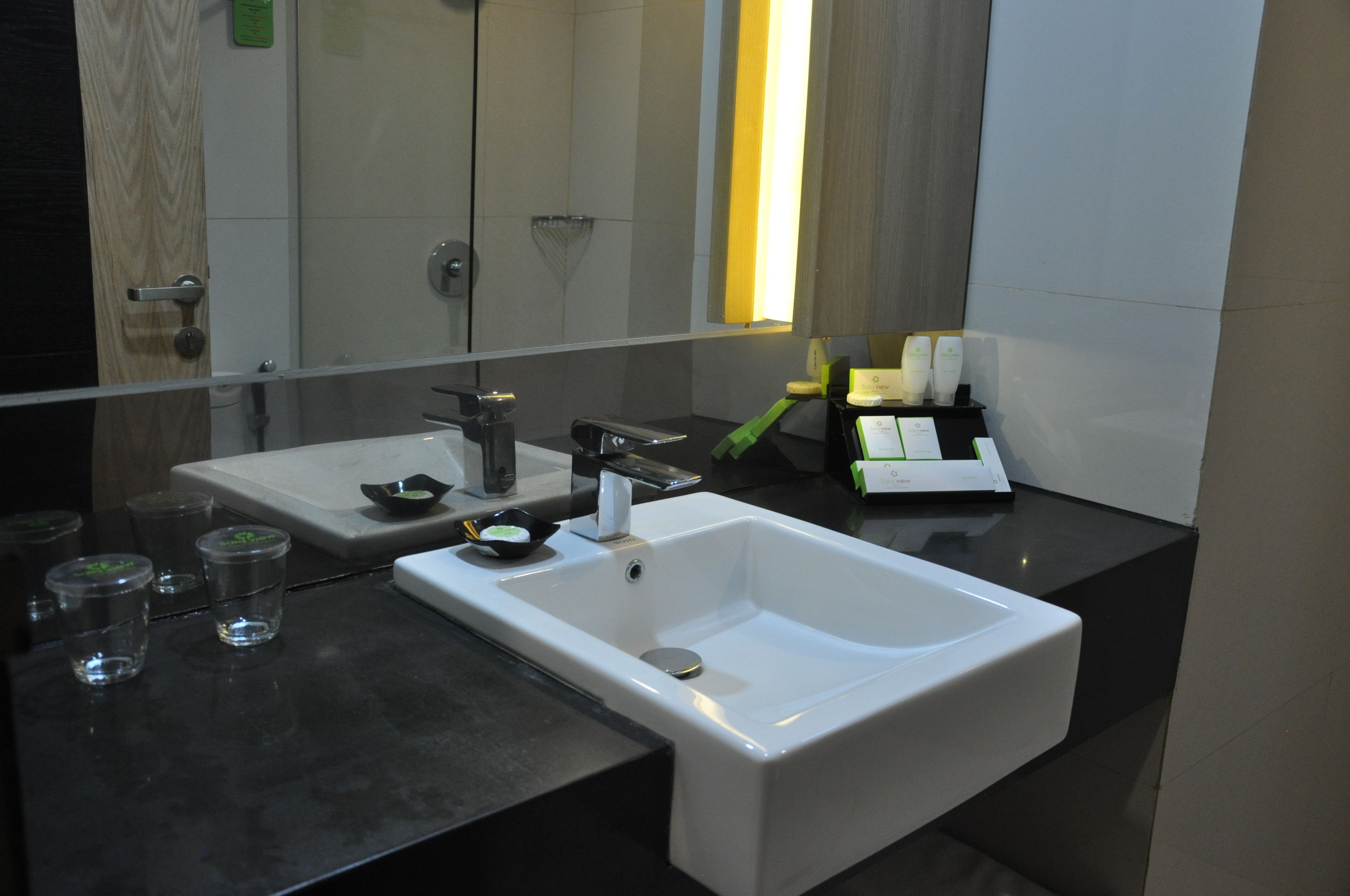 shower, rainfall showerhead, hair dryer, slippers