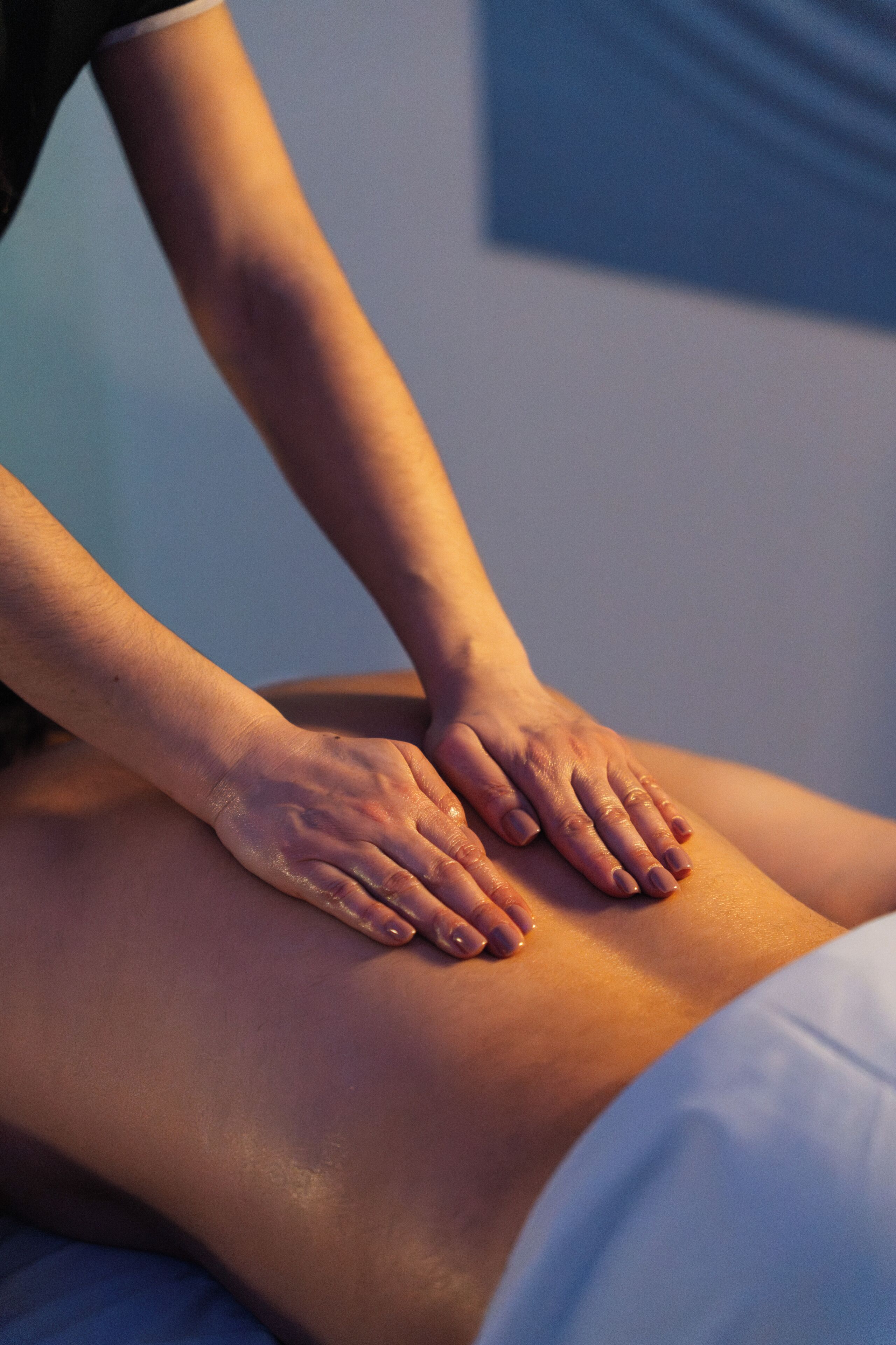 A massage therapy session in progress.