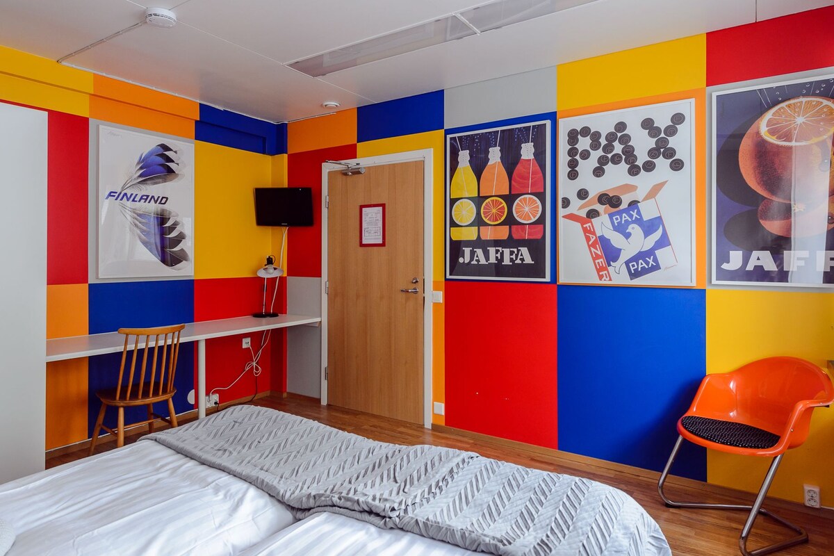 Chambre Économique avec lits jumeaux, 2 lits une place, salle de bains commune