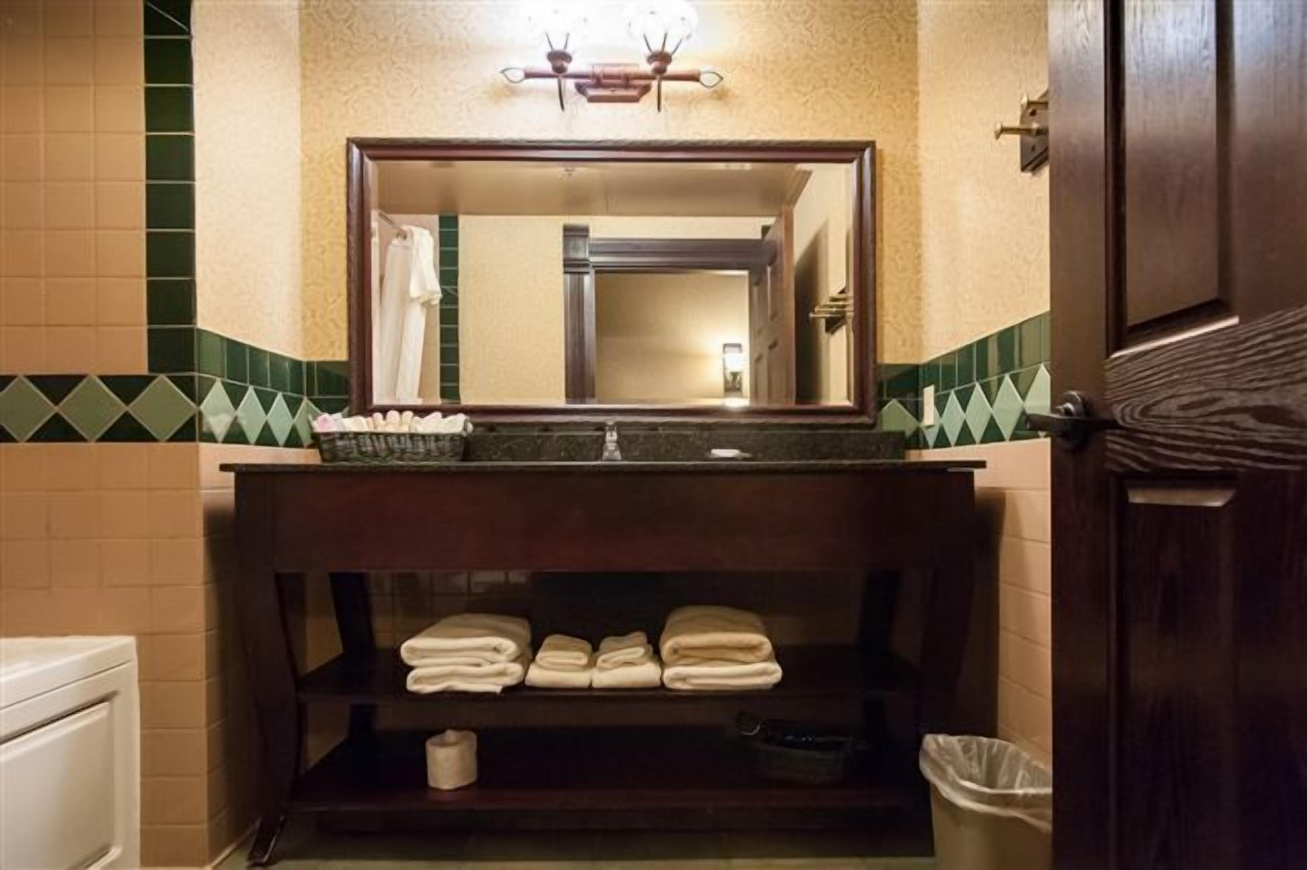 combined shower/bathtub, hair dryer, towels