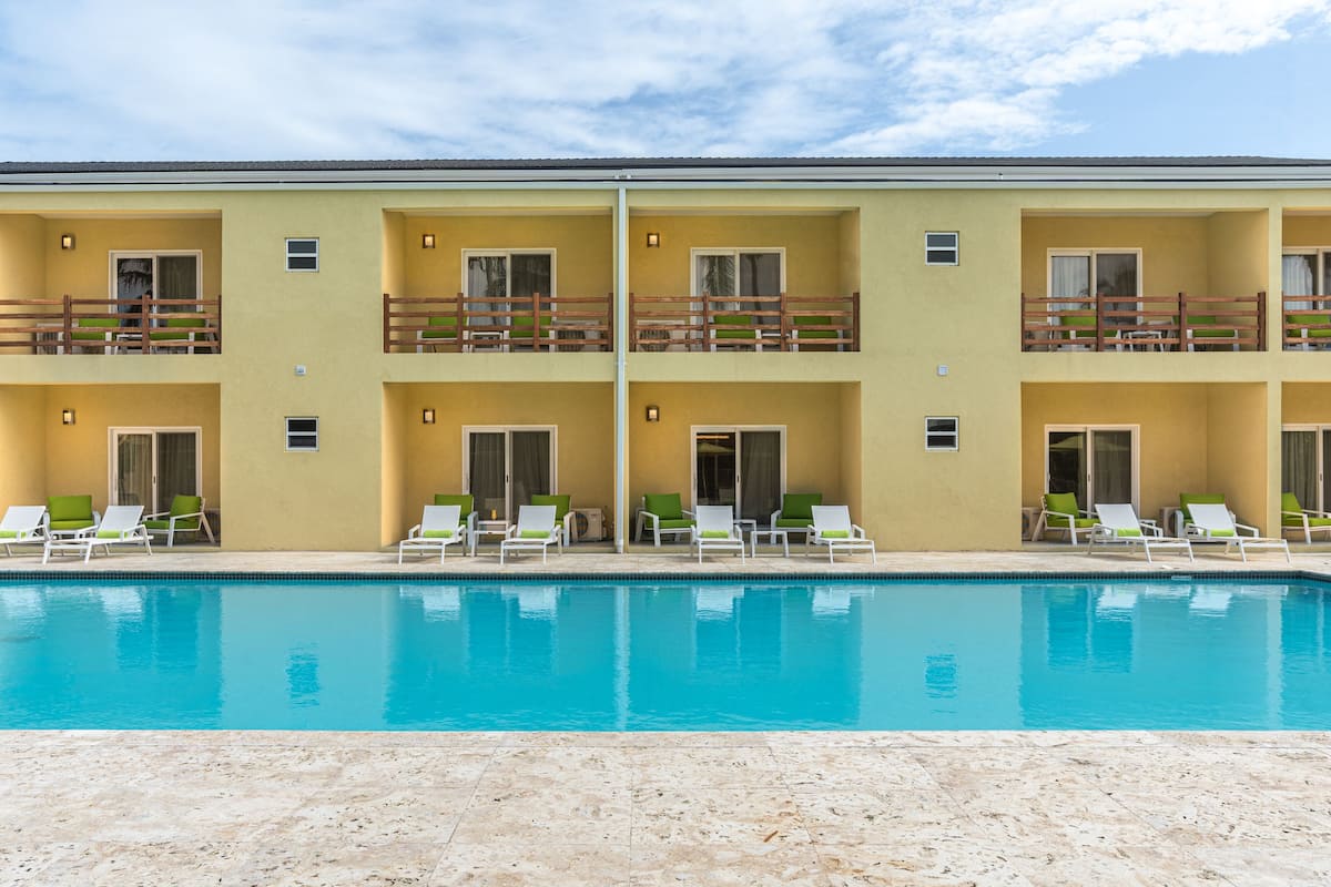 Superior Studio, Poolside | 1 bedroom, premium bedding, in-room safe, blackout drapes