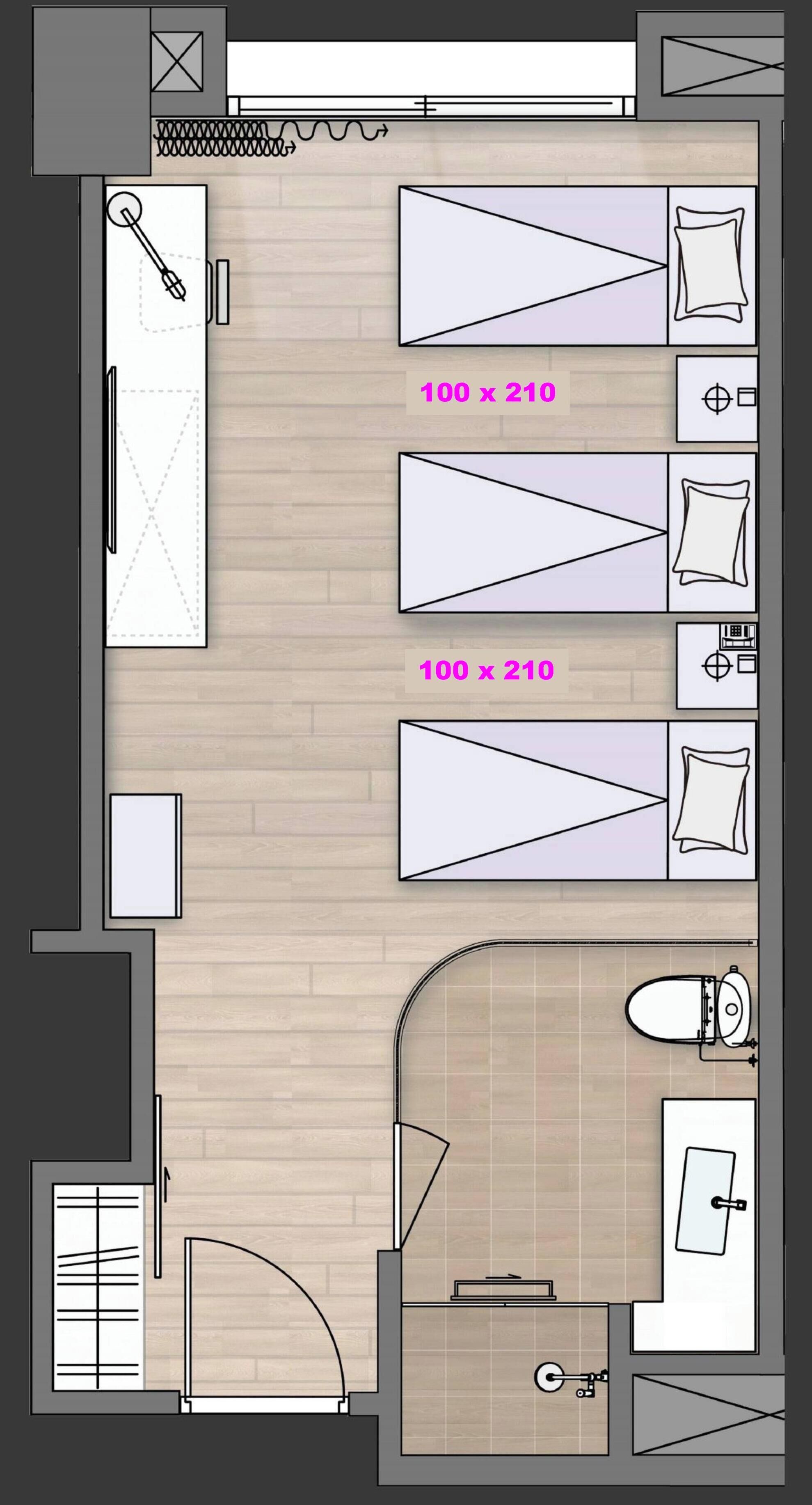 Standard Triple Room, 3 Twin Beds | Premium bedding, down comforters, in-room safe, desk