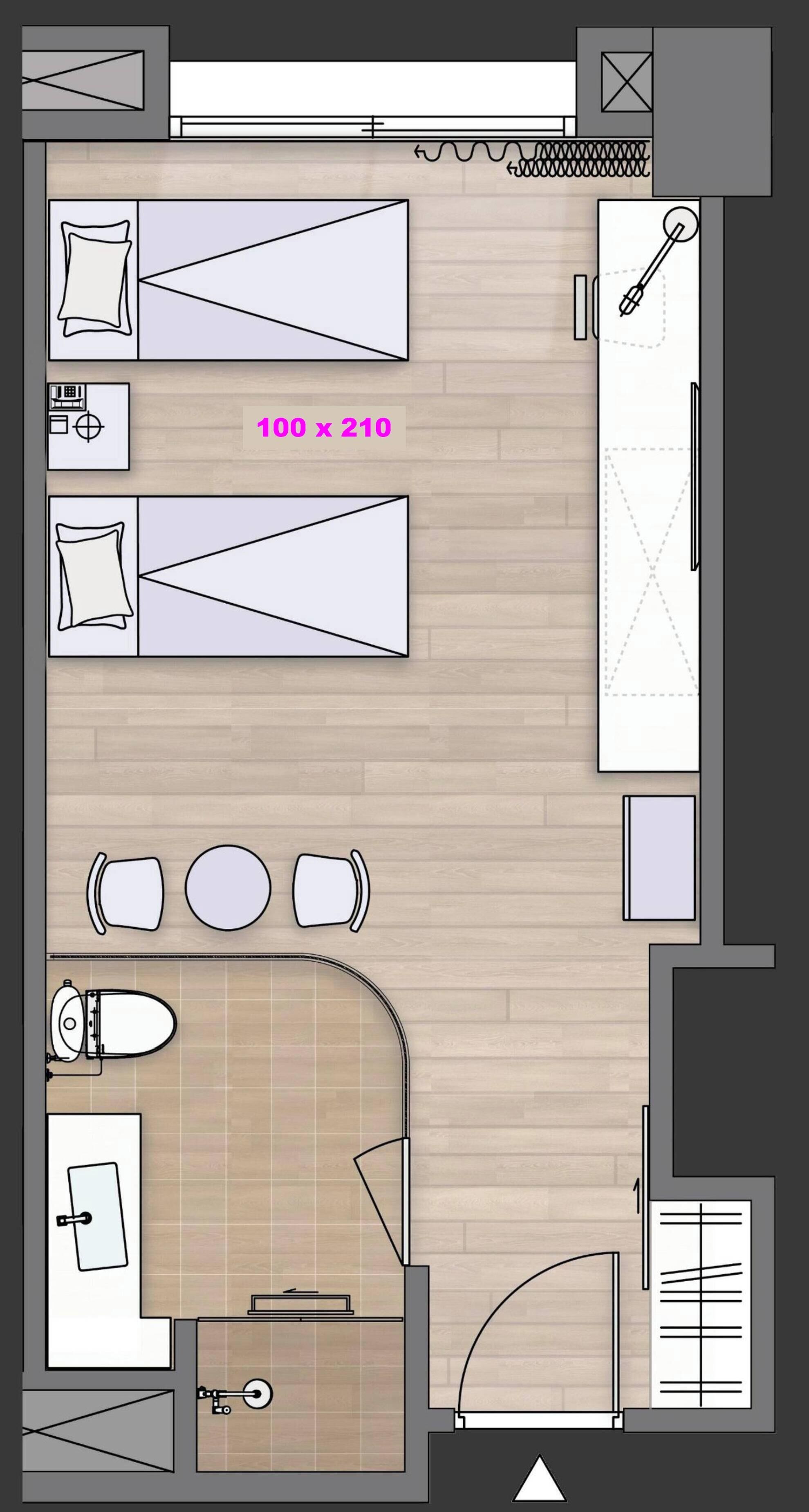 Standard Twin Room, 2 Twin Beds, Non Smoking, City View | Premium bedding, down comforters, in-room safe, desk