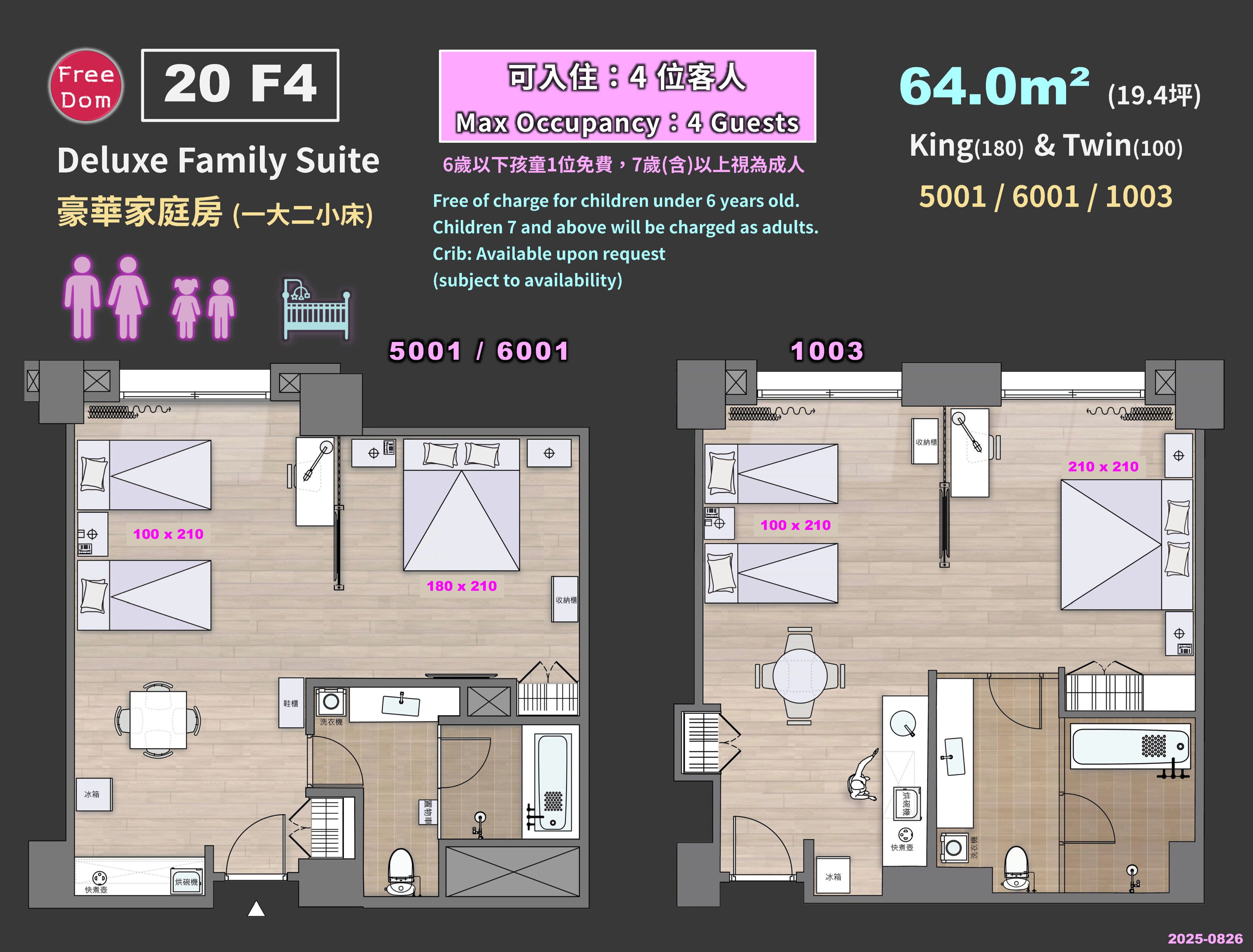 Deluxe Quadruple Room | Premium bedding, down comforters, in-room safe, desk