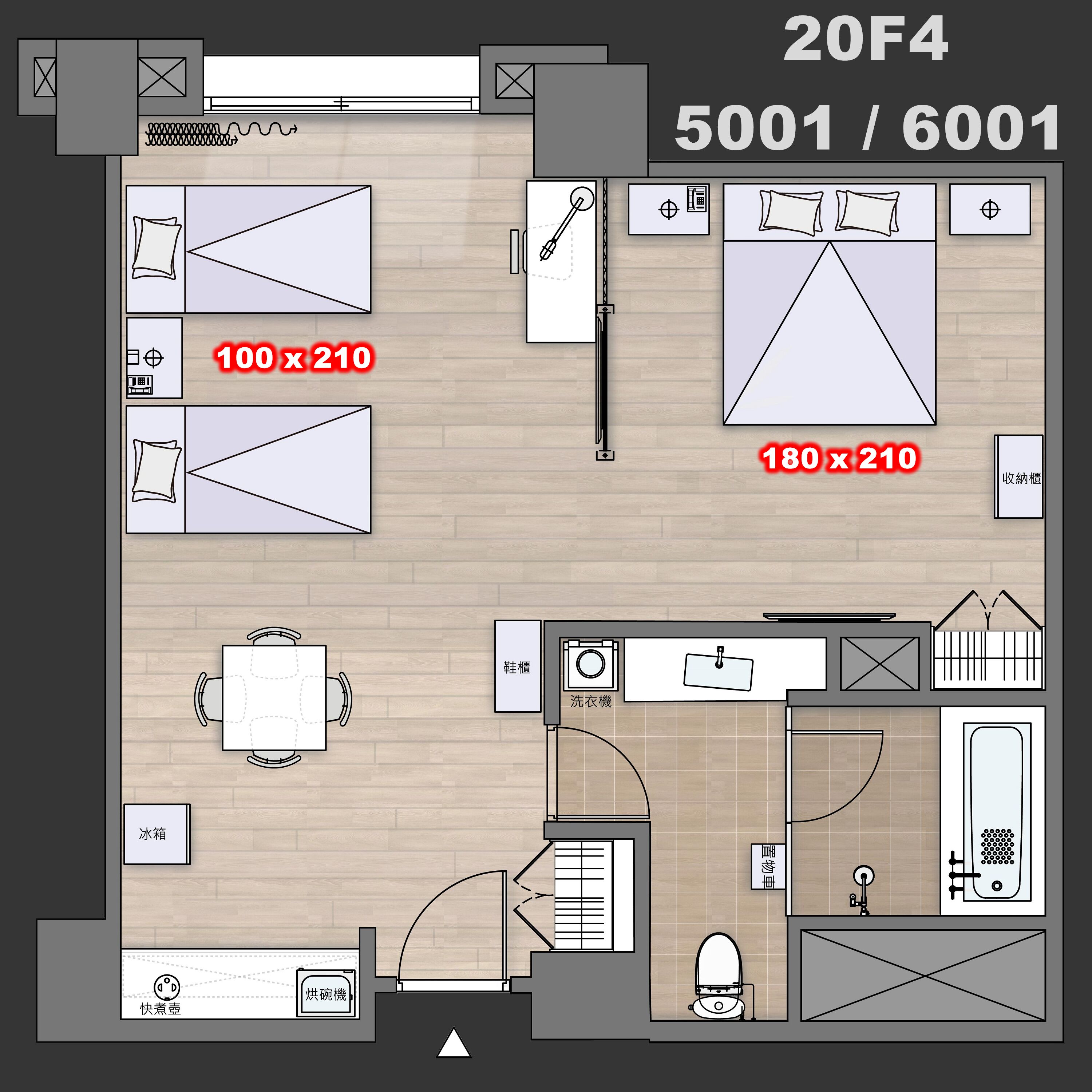 Deluxe Quadruple Room | Floor plan