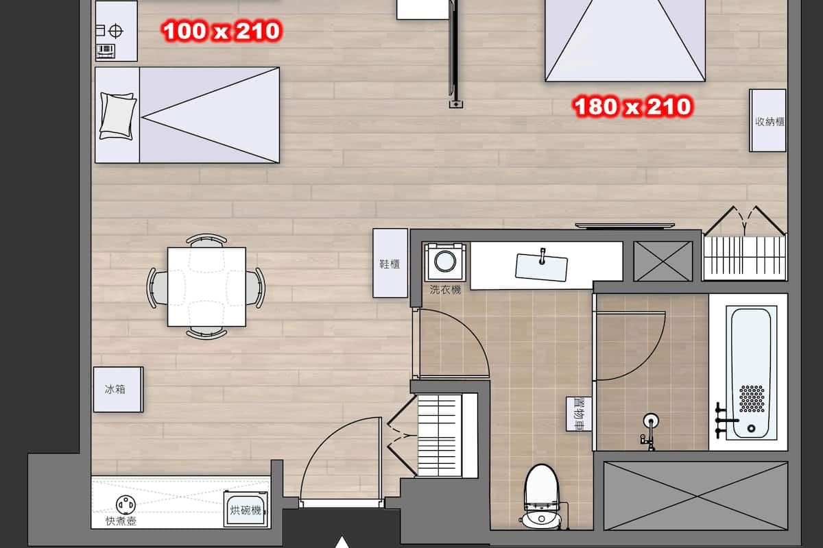 Deluxe Quadruple Room | Floor plan