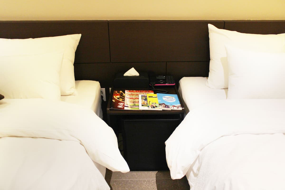 Super Twin (Saturday Check-in Time: 8 PM) | Daunenbettdecken, kostenlose Minibar, individuell dekoriert