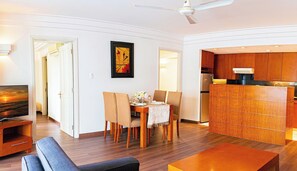 Deluxe Apartment, 2 Bedrooms | Private kitchen | Full-size fridge, microwave, oven, electric kettle - Saigon Apartments (Ho Chi Minh City)