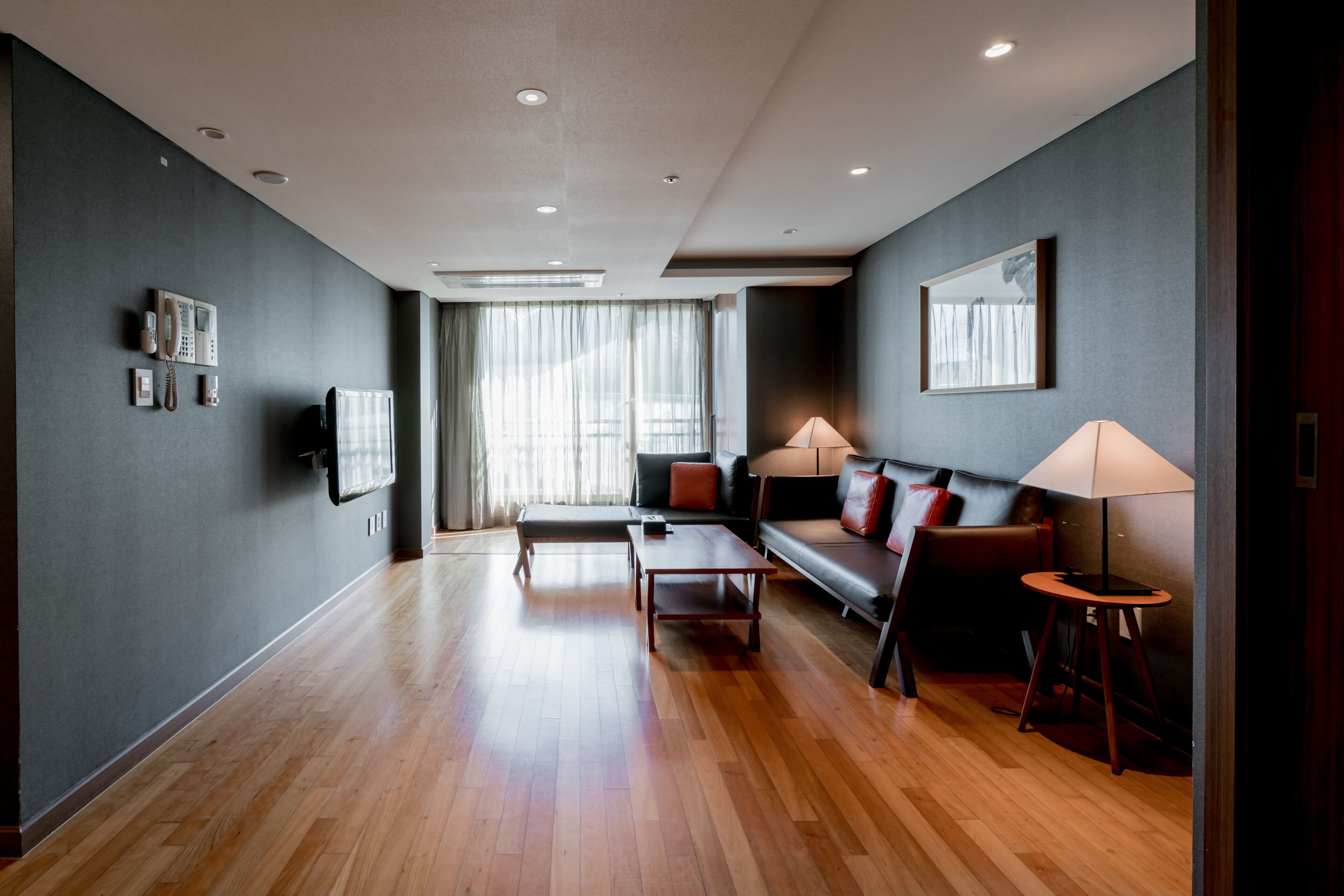 deluxe suite, 2 bedrooms | living area | led tv