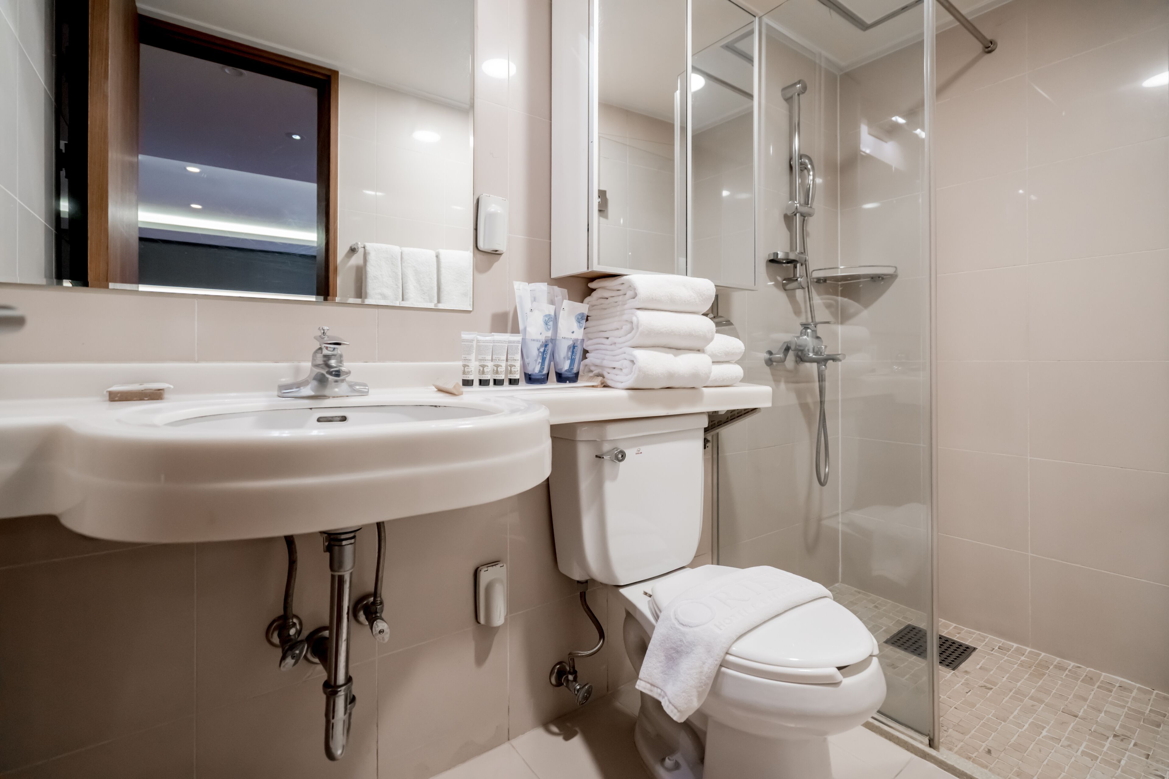 deluxe suite, 2 bedrooms | bathroom | hair dryer, slippers, towels, shampoo