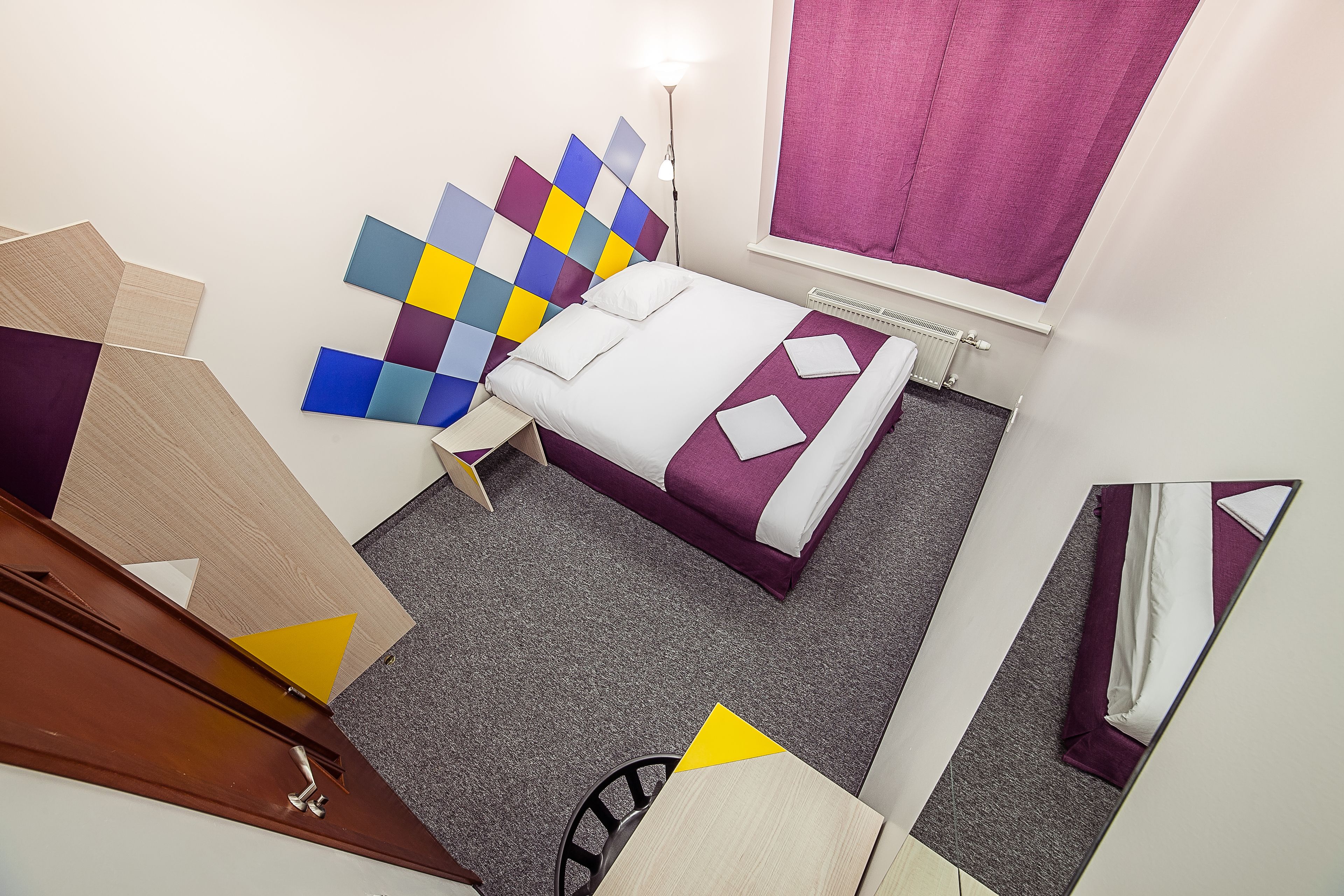 desk, laptop workspace, blackout curtains, soundproofing