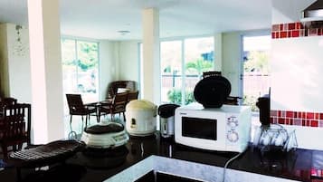 Family Villa, 2 Bedrooms | Private kitchen | Full-size fridge, microwave, stovetop, coffee/tea maker