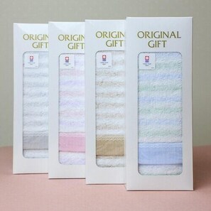 Four boxes of 'ORIGINAL GIFT' with different colored interior patterns.