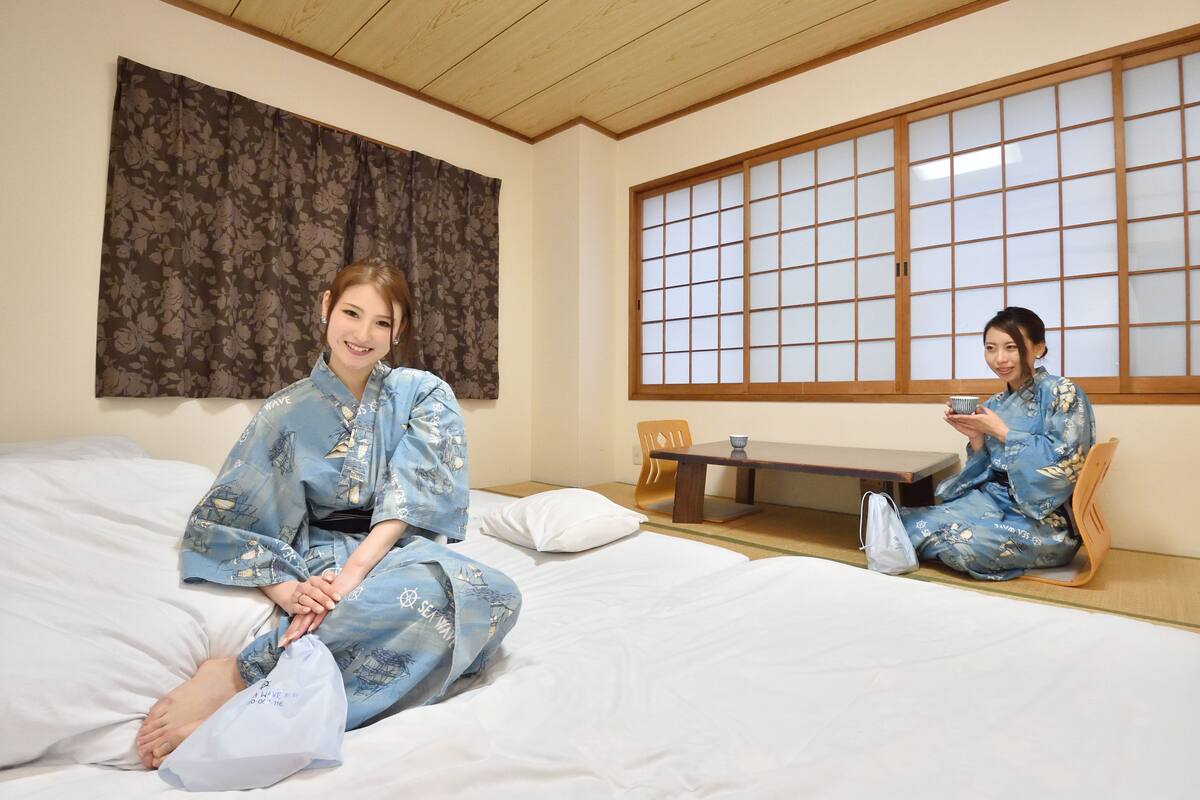 Japanese Style Room, 10 Tatami-mats, Smoking | Laptop workspace, blackout drapes, WiFi (free), bed sheets