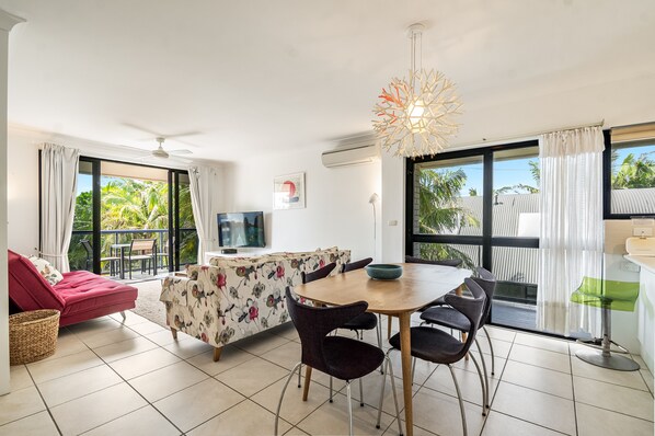 Apartment, 2 Bedrooms | Living area | LCD TV, DVD player - Cape Apartments (Byron Bay)