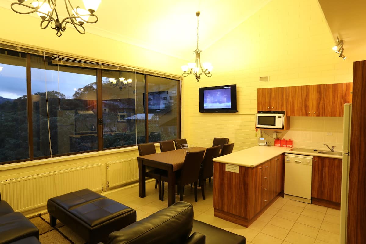 Apartamento Premier, 3 habitaciones, vistas a la montaña | Cocina privada | Frigorífico grande, microondas, placa de cocina y lavavajillas