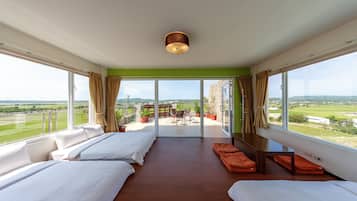 Family Room, Multiple Beds, Balcony (Bathtub) | Premium bedding, down comforters, individually furnished, desk