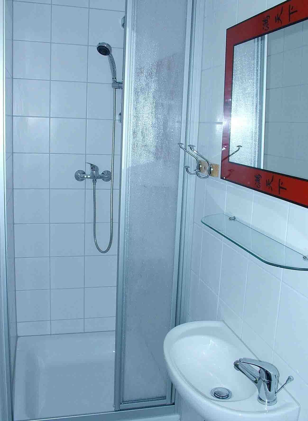 Separate tub and shower, free toiletries, hair dryer, towels