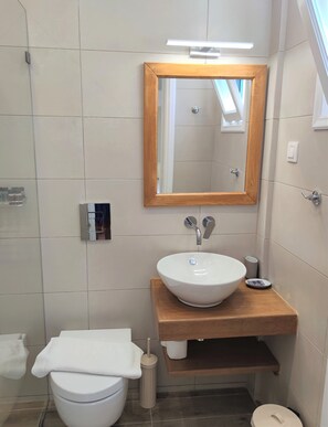 淋浴设施、名牌洗护用品、吹风机、毛巾