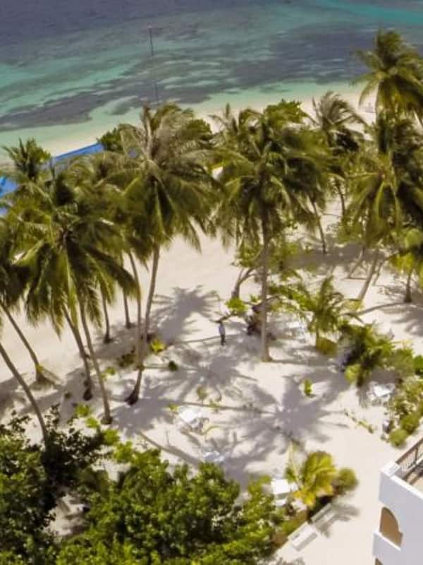 On the beach, white sand
