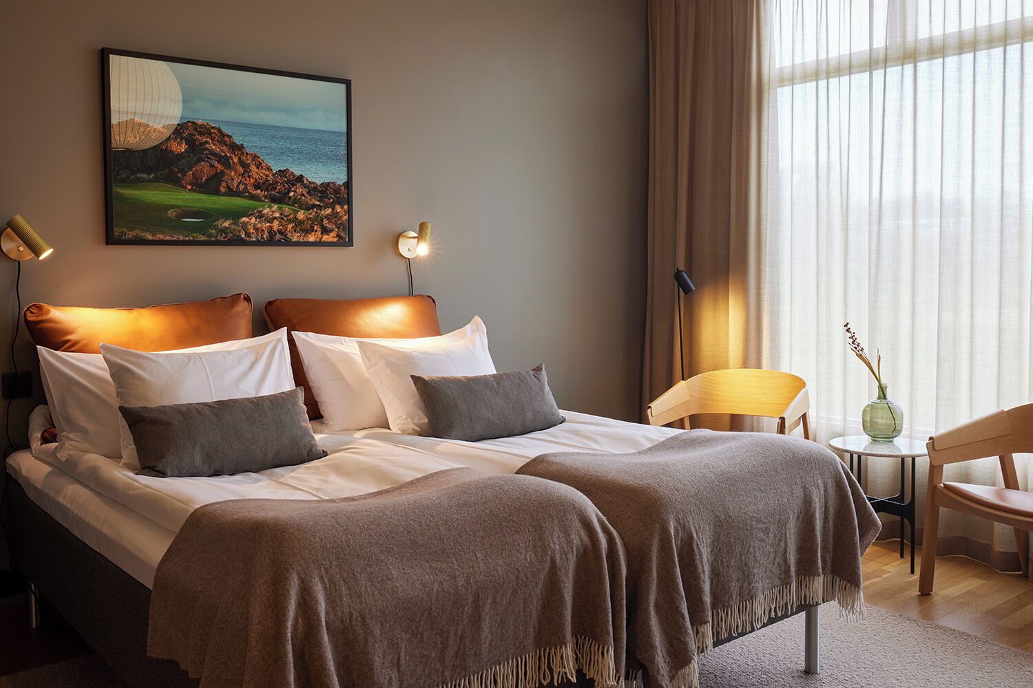Chambre avec lits jumeaux | Bureau, rideaux occultants, Wi-Fi gratuit, décoration personnalisée