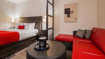 Pillow-top beds, desk, laptop workspace, iron/ironing board