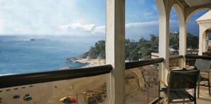 Familienapartment, 1 Schlafzimmer, Balkon, Meerblick | Ausblick vom Zimmer
