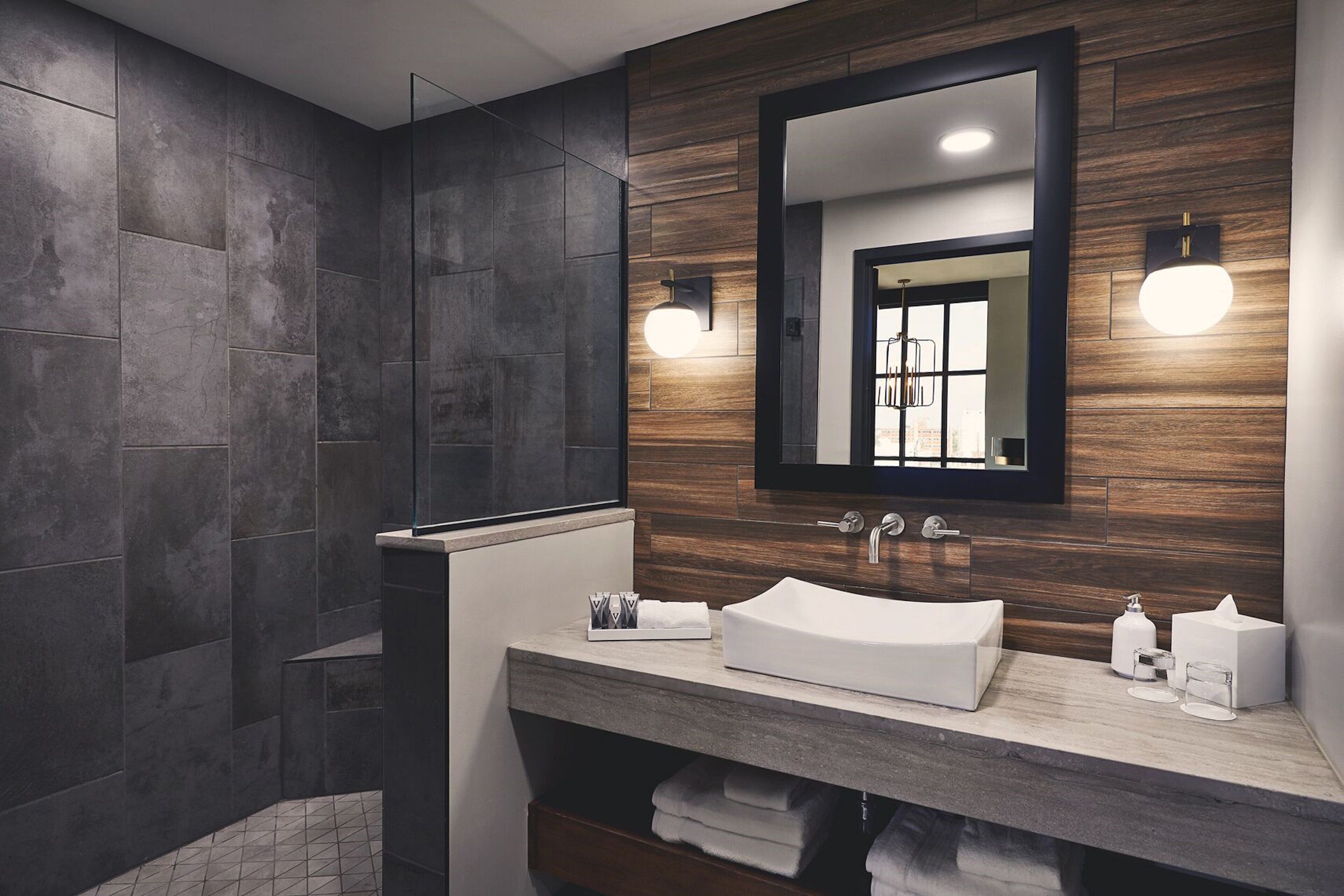 shower, free toiletries, hair dryer, bathrobes