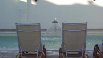 Outdoor pool, open 8:30 AM to 8:30 PM, pool umbrellas, sun loungers