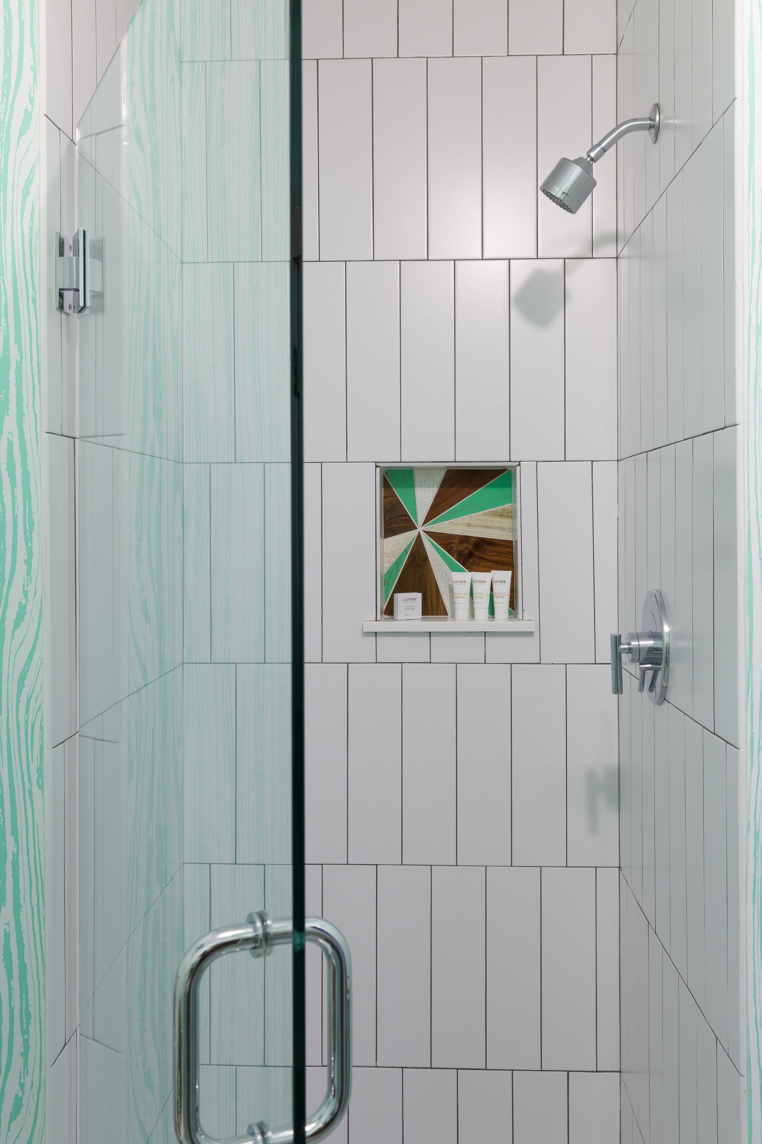 shower, bathrobes, towels