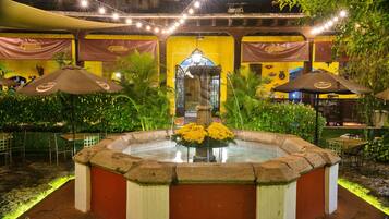 Outdoor banquet area
