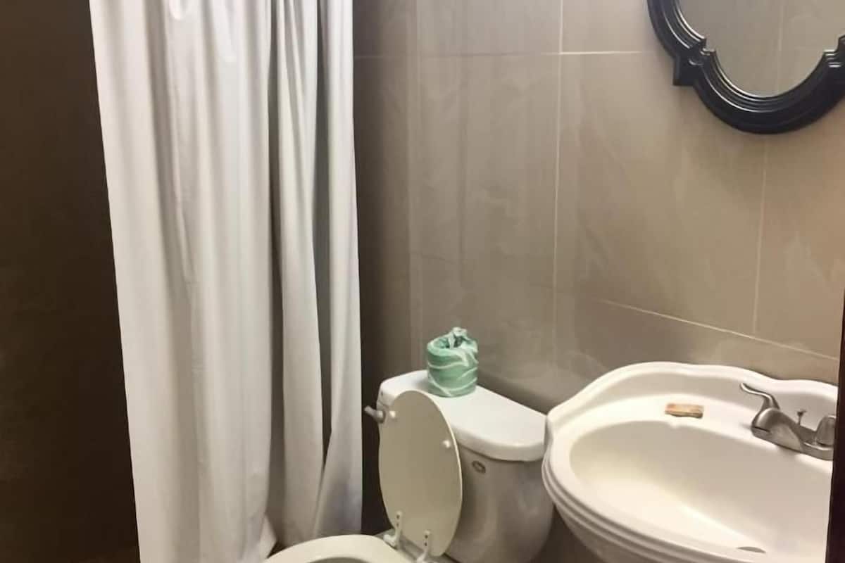 free toiletries, hair dryer, towels