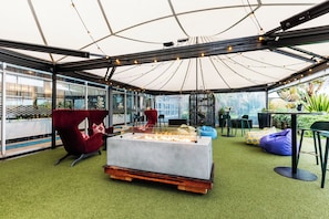 Outdoor banquet area