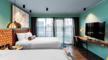 Habitat Room 2 Queen Beds | Egyptian cotton sheets, premium bedding, in-room safe, desk