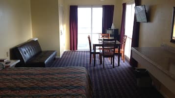 Desk, free WiFi, bed sheets