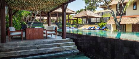 Luxury Villa, 6 Bedrooms, Private Pool, Beachfront | Terrace/patio