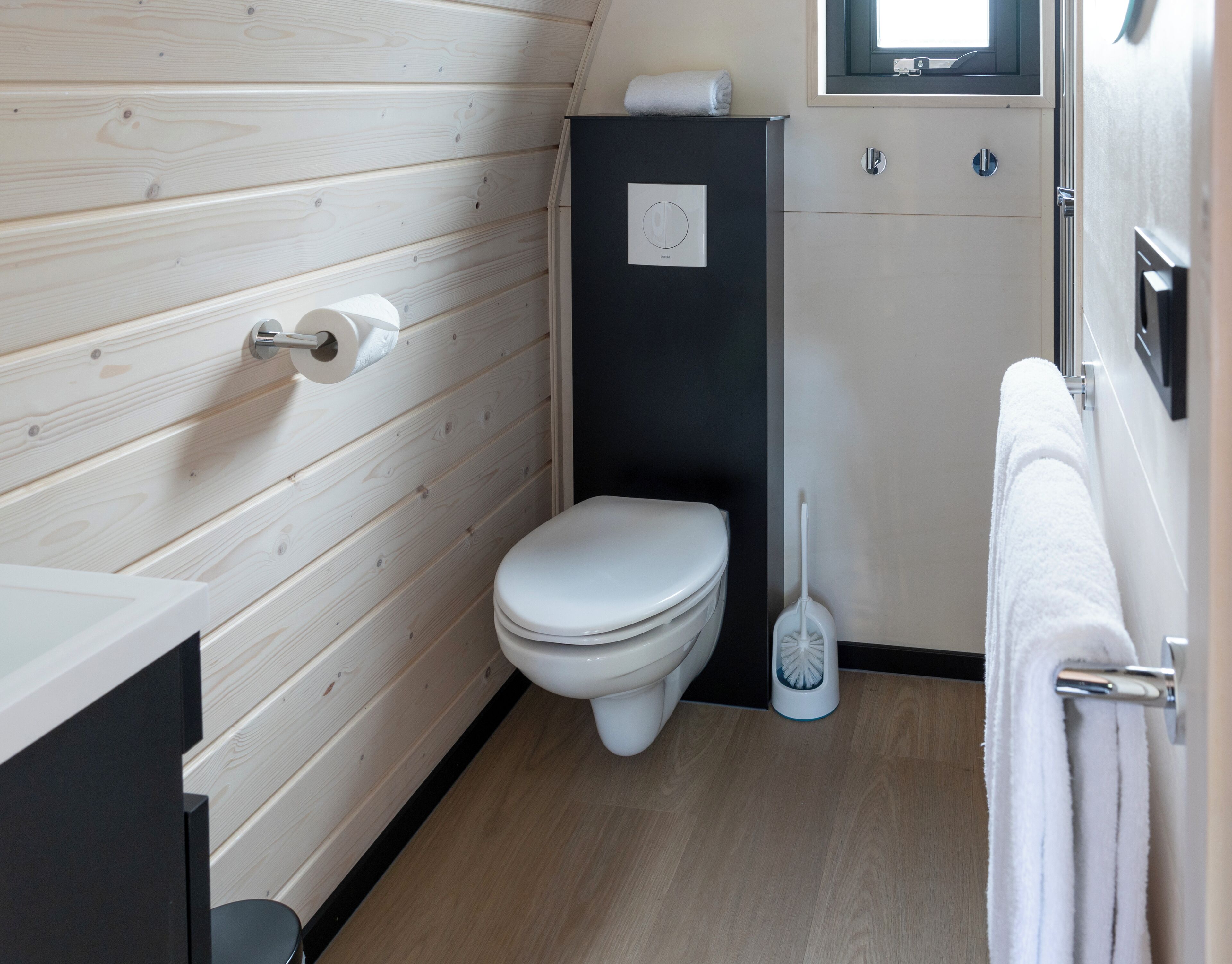 cabin | bathroom | shower, hair dryer, towels