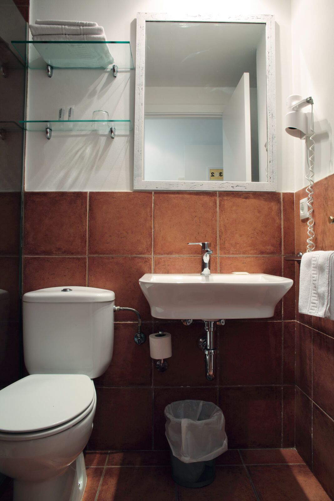 twin room | bathroom | shower, free toiletries, hair dryer, towels