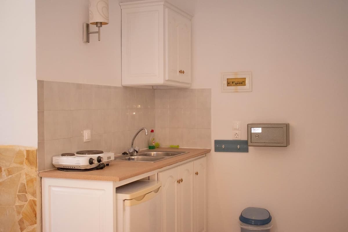 economy studio | private kitchen | fridge, stovetop, electric kettle, toaster