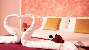 Desk, blackout curtains, free cots/infant beds, free rollaway beds