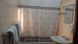 Standard Double Room, Private Bathroom | Bathroom | Hair dryer, towels
