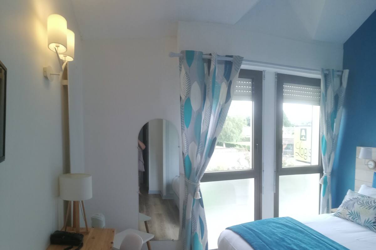 comfort double room | premium bedding, pillow-top beds, desk, soundproofing