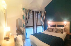 Premium bedding, pillow-top beds, desk, soundproofing