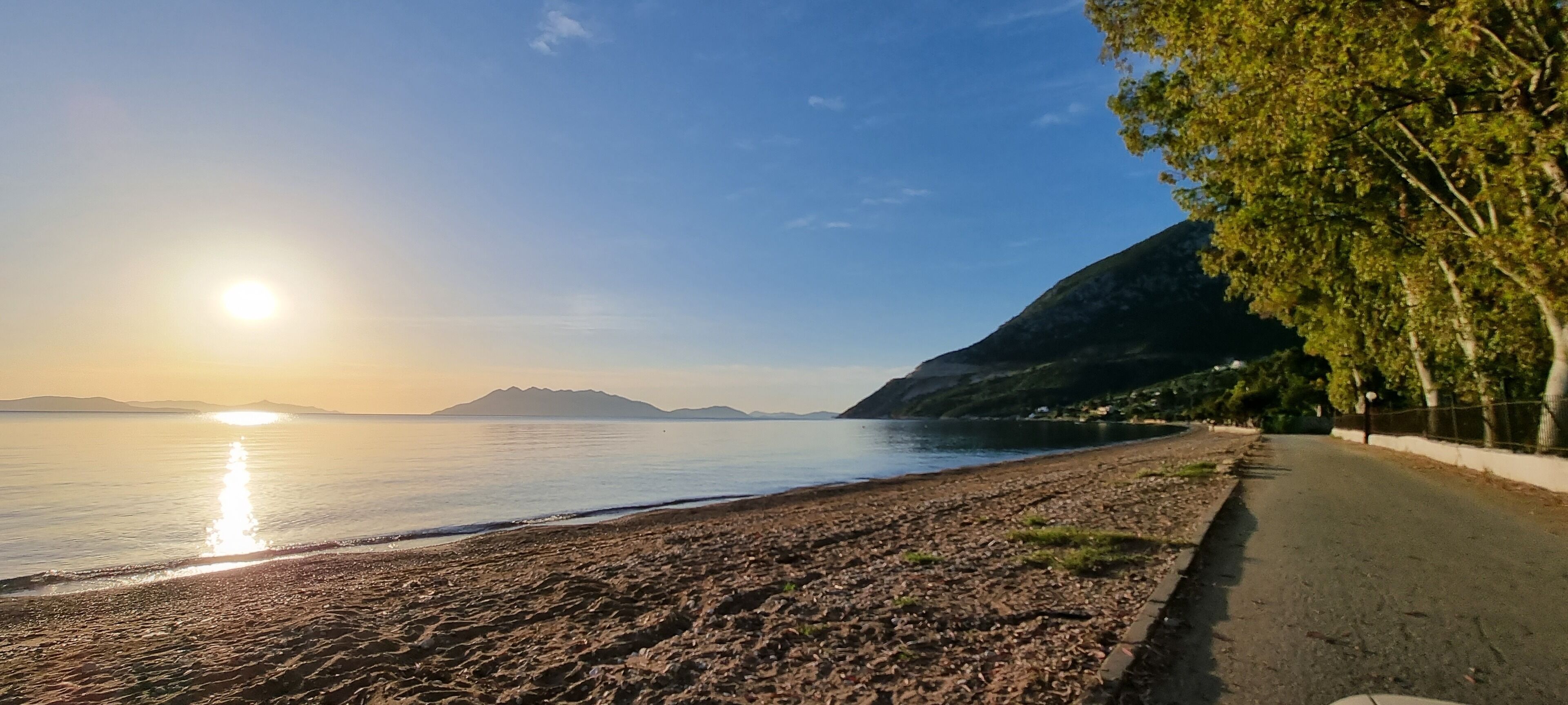 Utsikt mot strand/hav