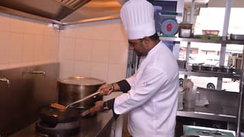 Breakfast, lunch and dinner served