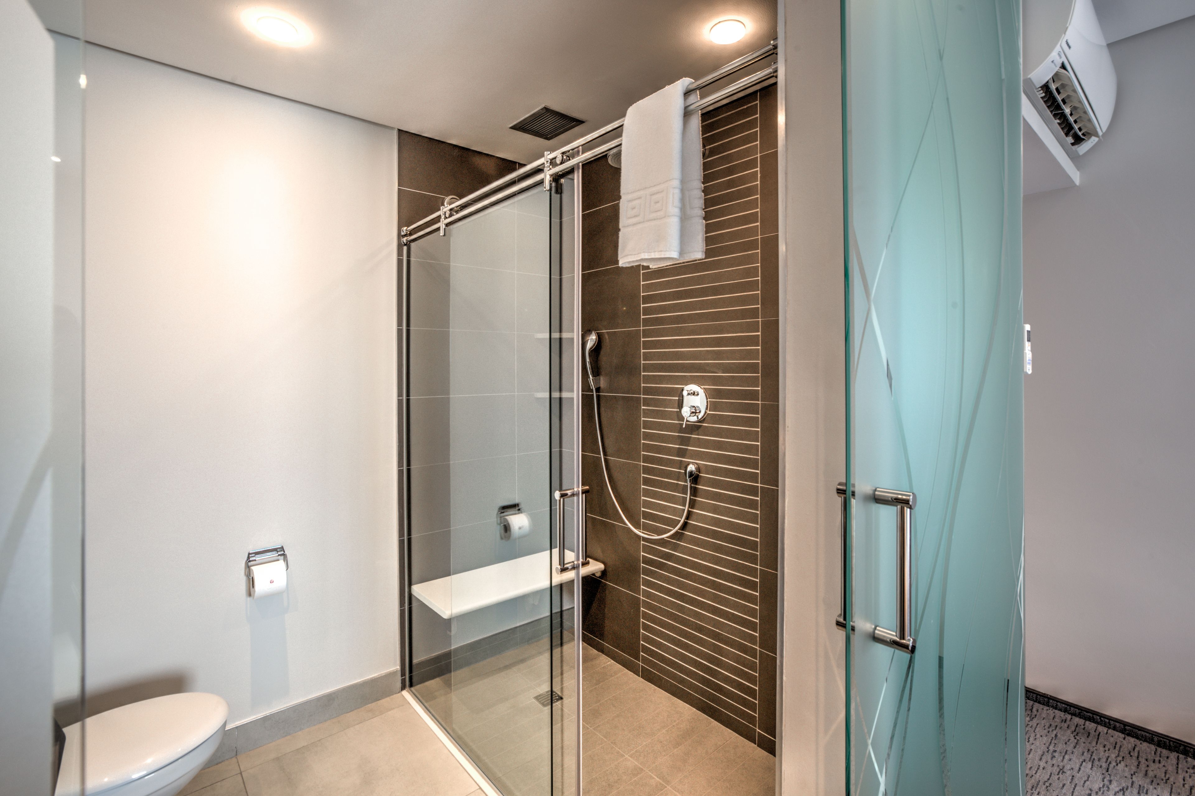 free toiletries, hair dryer, towels