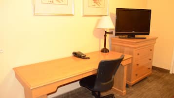 Desk, iron/ironing board, bed sheets, wheelchair access