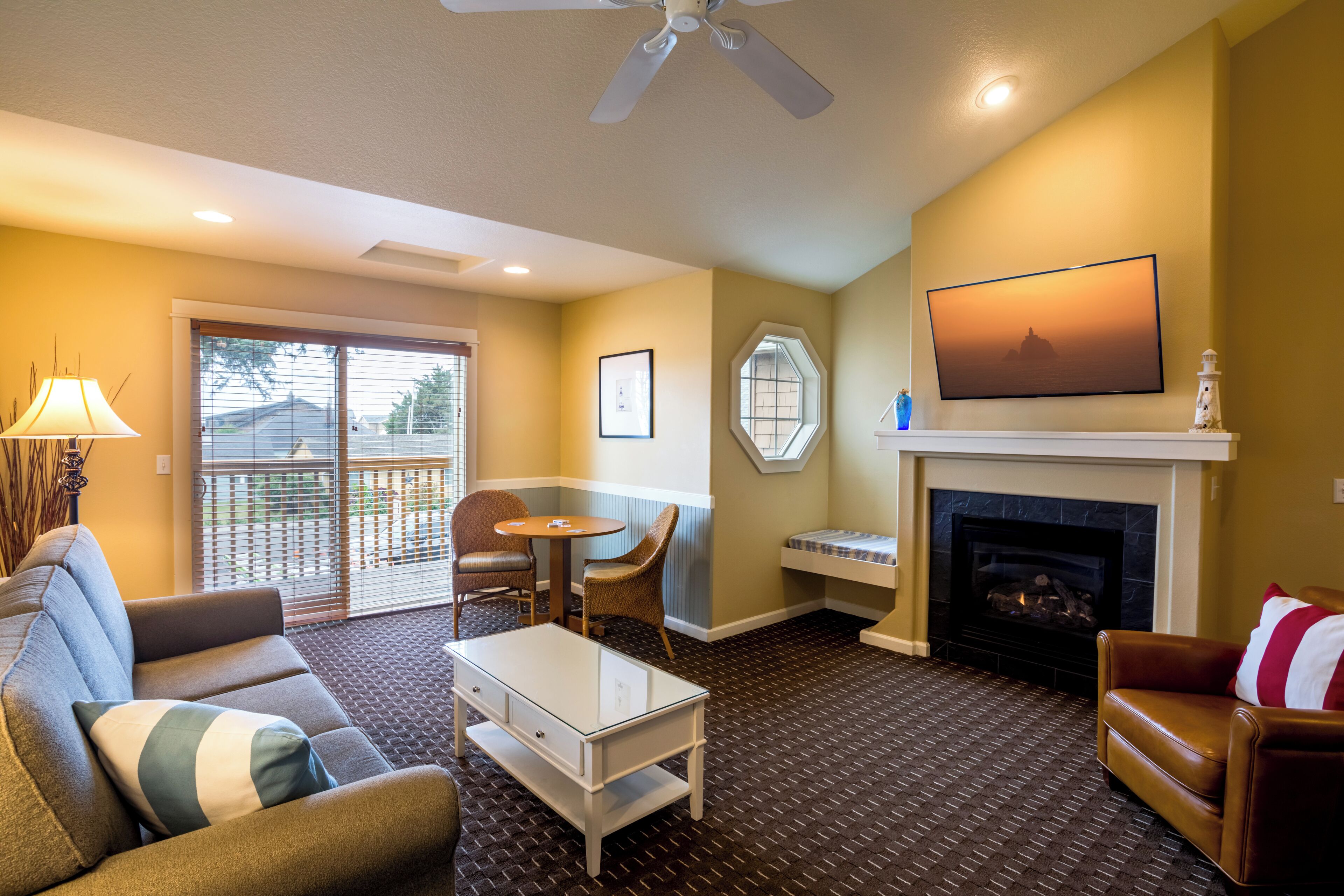 Suite, 1 King Bed with Sofa bed, Kitchenette | Living area | 50-inch flat-screen TV with cable channels, TV, DVD player